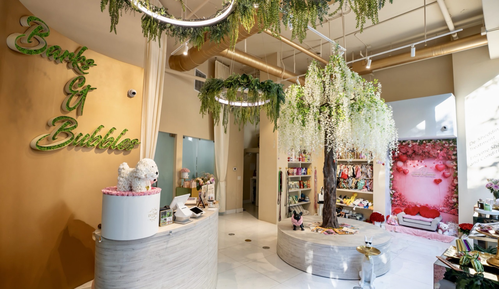 Inside the Barks & Bubbles pet spa in Miami